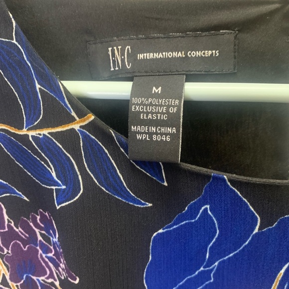 Black and blue floral INC dress. - Picture 2 of 4